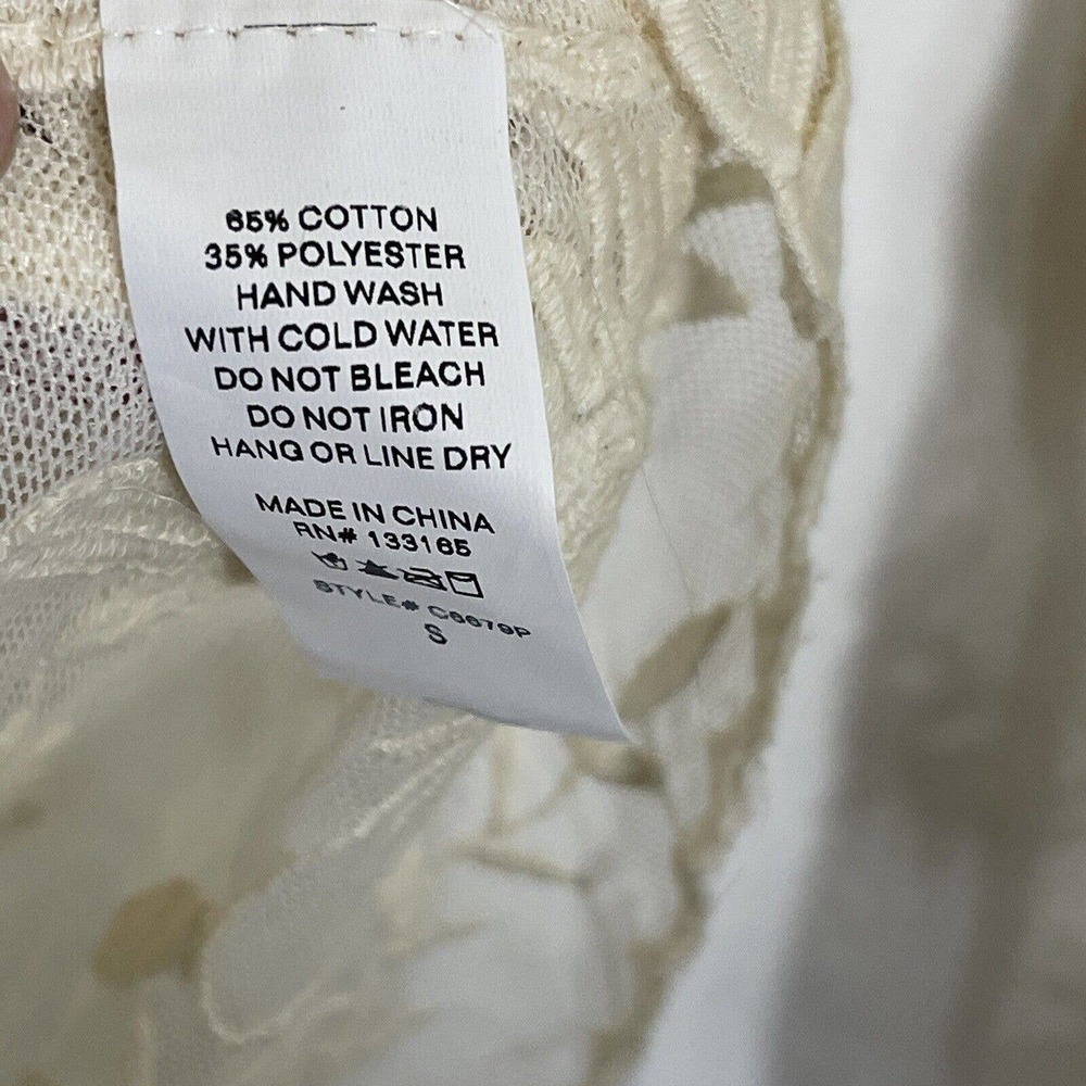 NWT Anthropologie Everleigh Mesh Embroiderded Top Cream Color - Picture 6 of 6